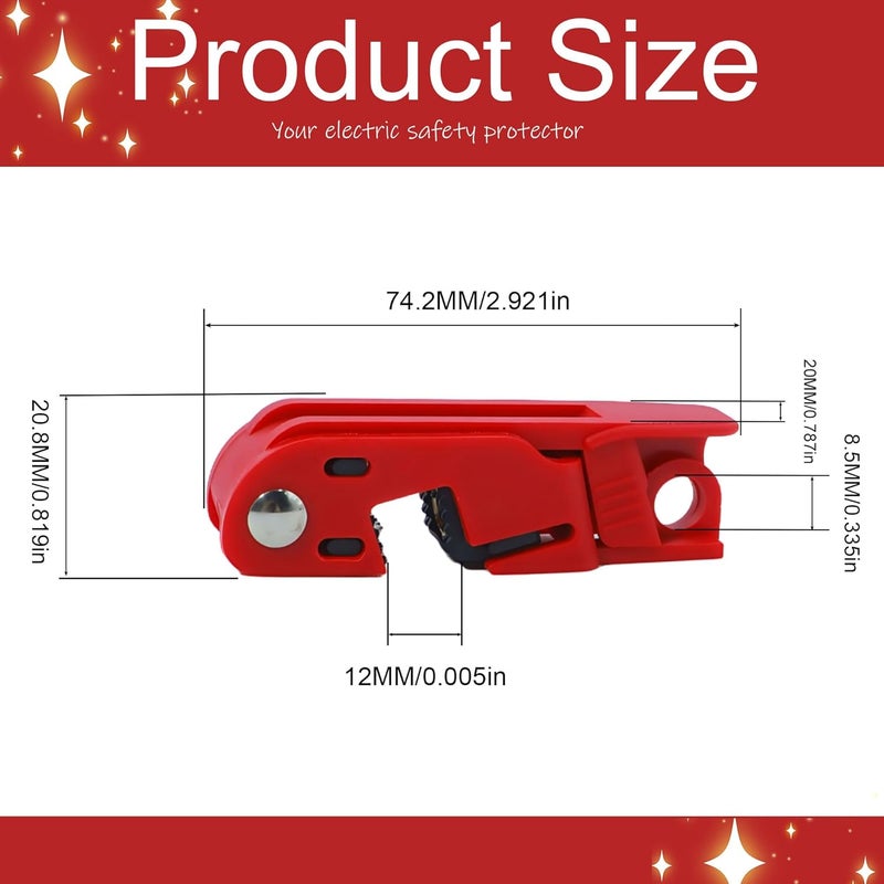AuRandoo Circuit Breaker Lockout,Breaker Box Lock for 110-240V Electrical Panels - Single/Double Toggle Red Electrical Box Lockout Tagout OSHA Compliant - Image 3